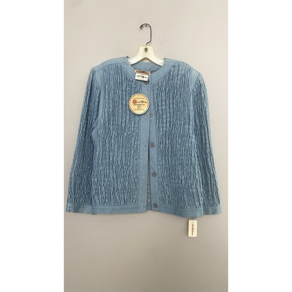 Gene Ewing Bis Jackets & Blazers - NWT Gene Ewing Bis Jacket Womens Size M California Sunwash Wrinkle Rich Denim
